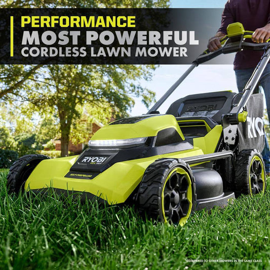 40V HP Brushless 21" Walk behind Self-Propelled Mower & Backpack Blower-(2) 8.0 Ah & 6.0 Ah Batteries & (2) Chargers