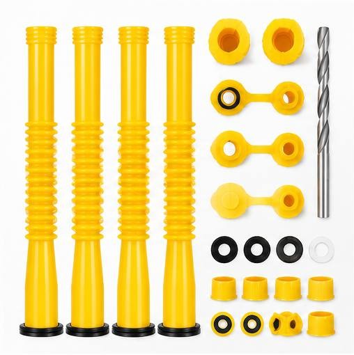 Universal Flexible Gas Can Spout Replacement Kit with Vent Caps & Gaskets