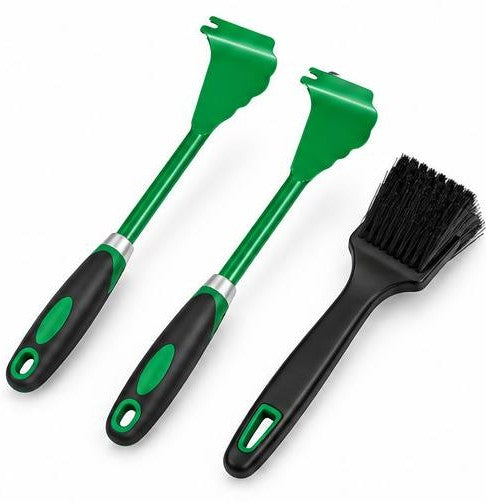 3-Piece Lawn Mower Deck Scraper & Cleaning Brush Tool Kit