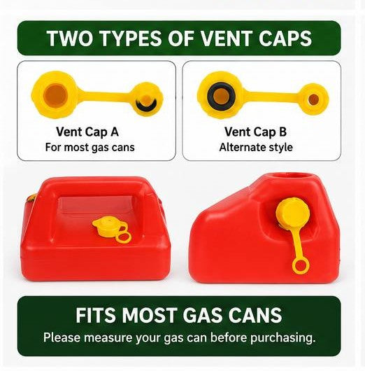 Universal Flexible Gas Can Spout Replacement Kit with Vent Caps & Gaskets