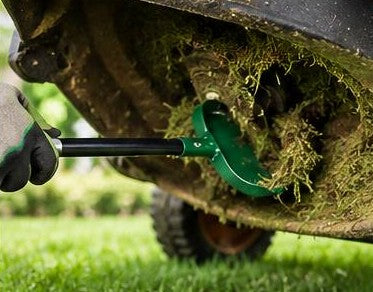 Ergonomic Mower Deck Scraper and Cleaning Tool