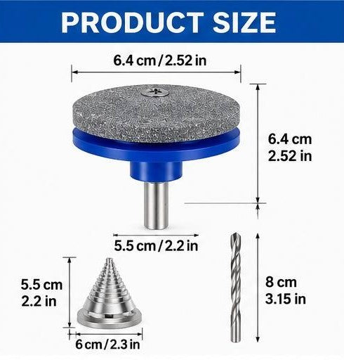 Universal Lawn Mower Blade Sharpener & Balancer Kit for Power Drills