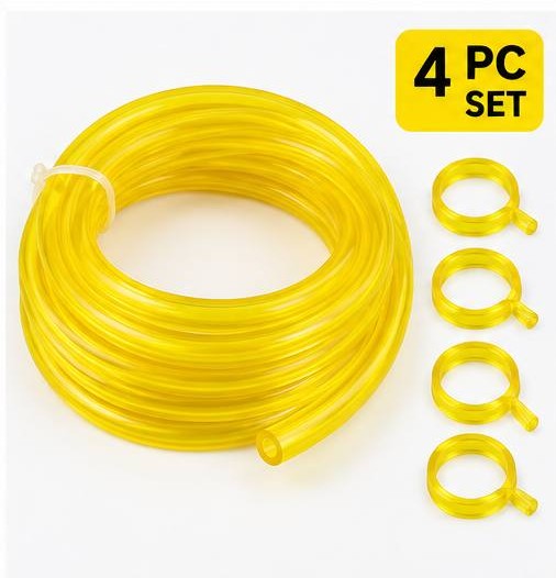 Universal 4-Size Petrol Fuel Line Hose Tubing Kit for Small 2-Cycle Engines