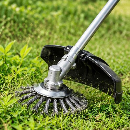 Universal 8-Inch Steel Wire Grass Trimmer Head with Adapter Attachment Kit