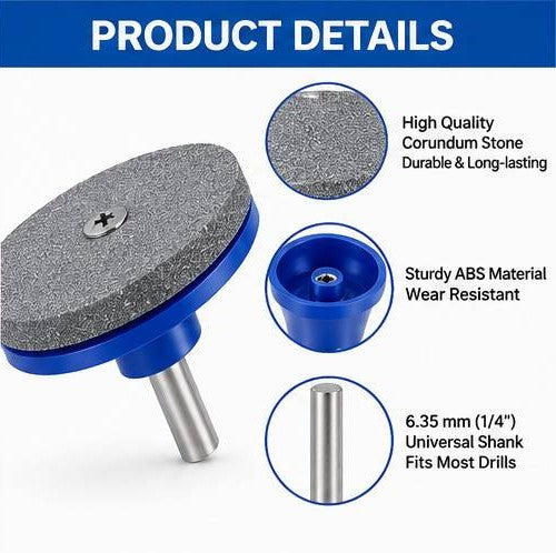 Universal Lawn Mower Blade Sharpener & Balancer Kit for Power Drills