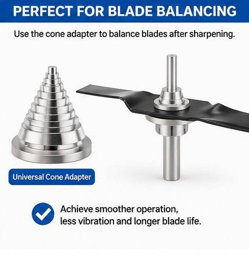 Universal Lawn Mower Blade Sharpener & Balancer Kit for Power Drills