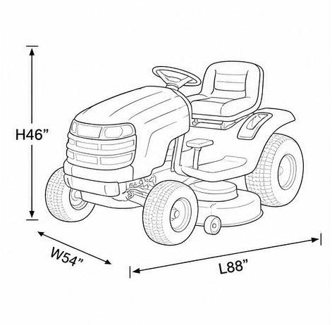 Universal 420D Heavy Duty Riding Mower Cover - Fits Decks Up to 54"